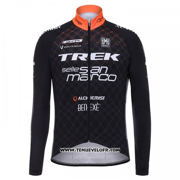 2017 Maillot Ciclismo Trek Selle San Marco Noir Manches Longues et Cuissard